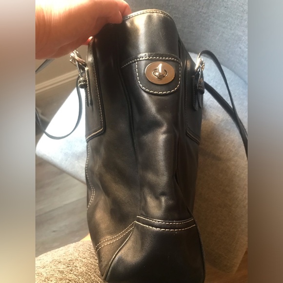 Coach Black Leather Tote Bag - Picture 5 of 10